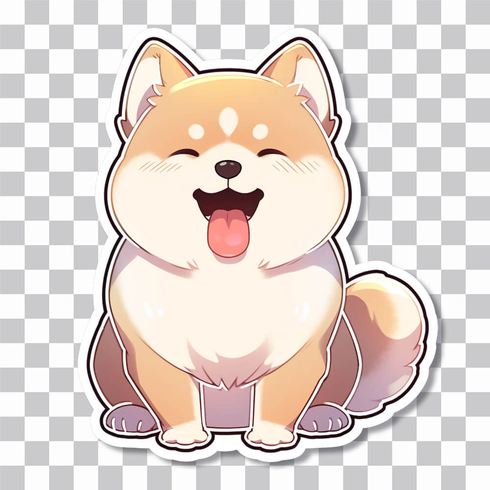shiba inu with closed eyes sticker cover