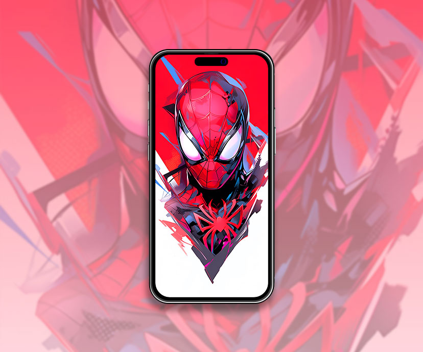 Spider Man abstrait rouge et blanc fond d’écran Marvel art fond d’écran