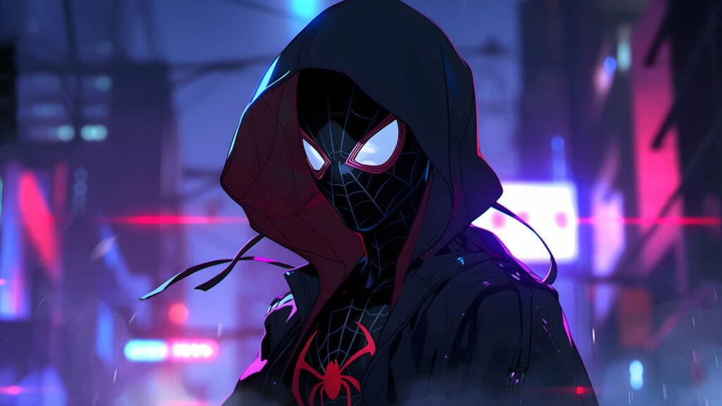 Spider-Man Miles Morales in Night City Desktop Wallpaper Laptop