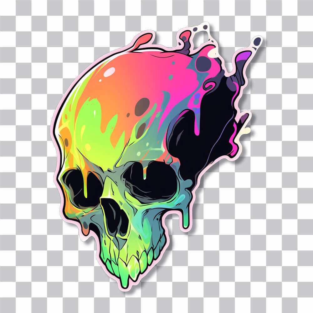 spooky colorful skull halloween sticker cover