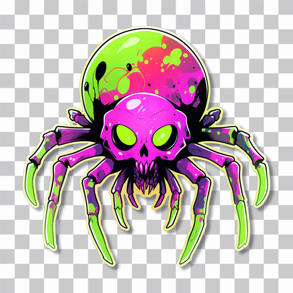 spooky colorful spider halloween sticker cover