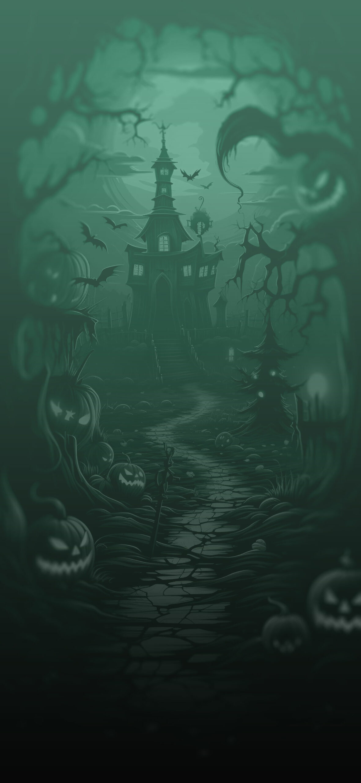 Spooky halloween vector style art wallpaper Halloween scary ae