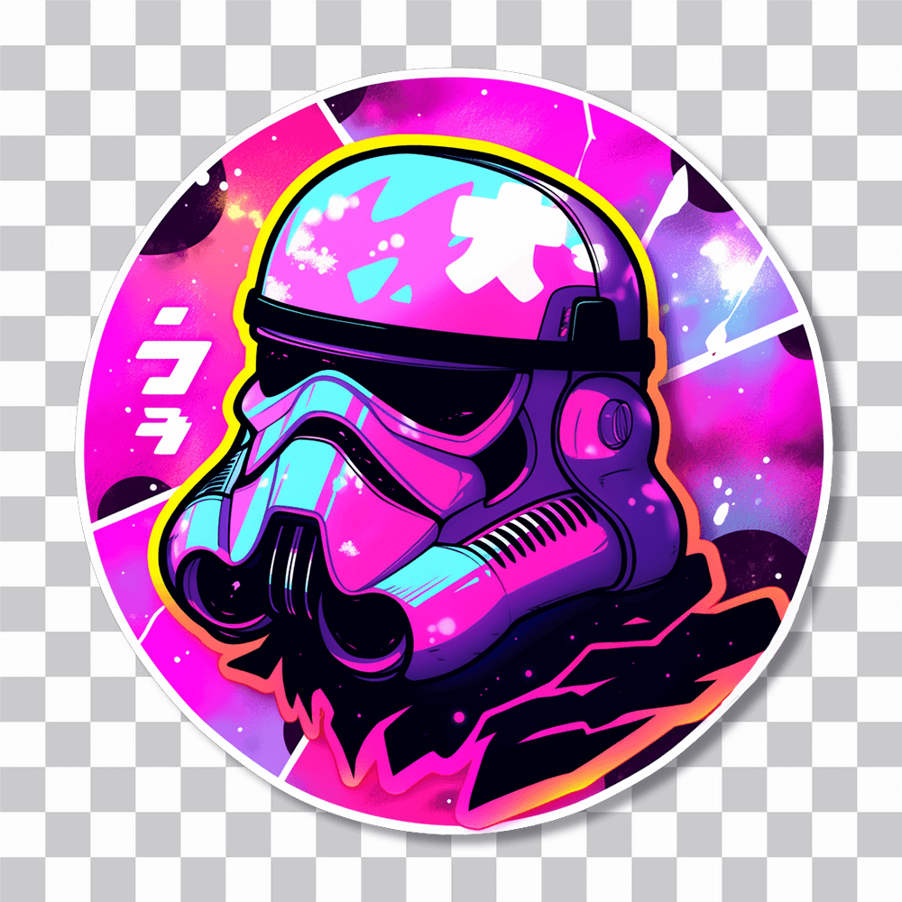 star wars pink trooper head round sticker cover
