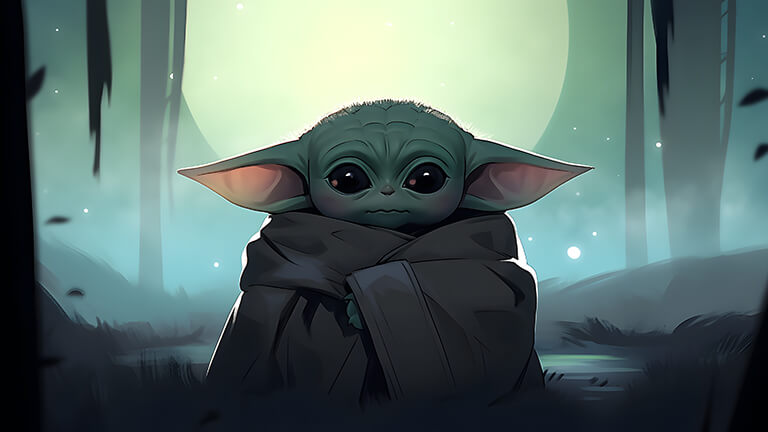 Star Wars Sad Baby Yoda Portada de fondo de escritorio