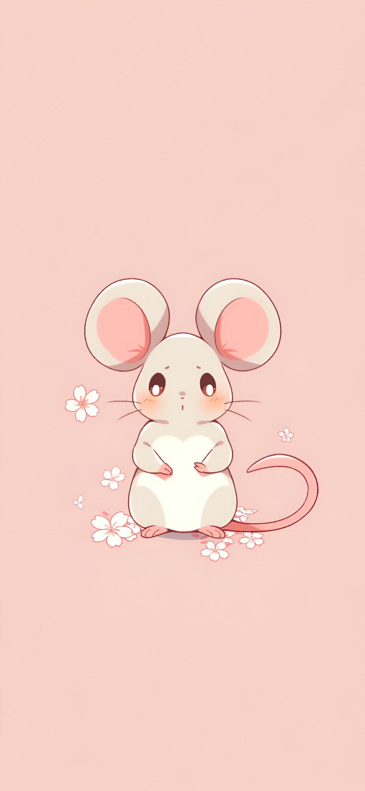 Startled little mouse beige wallpaper Cute rodent aesthetic wa