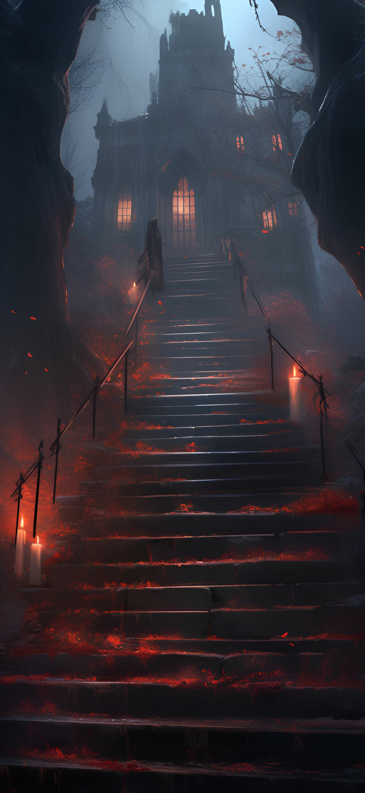 Steps to the Vampire's House Halloween Wallpaper Vampire Wallp