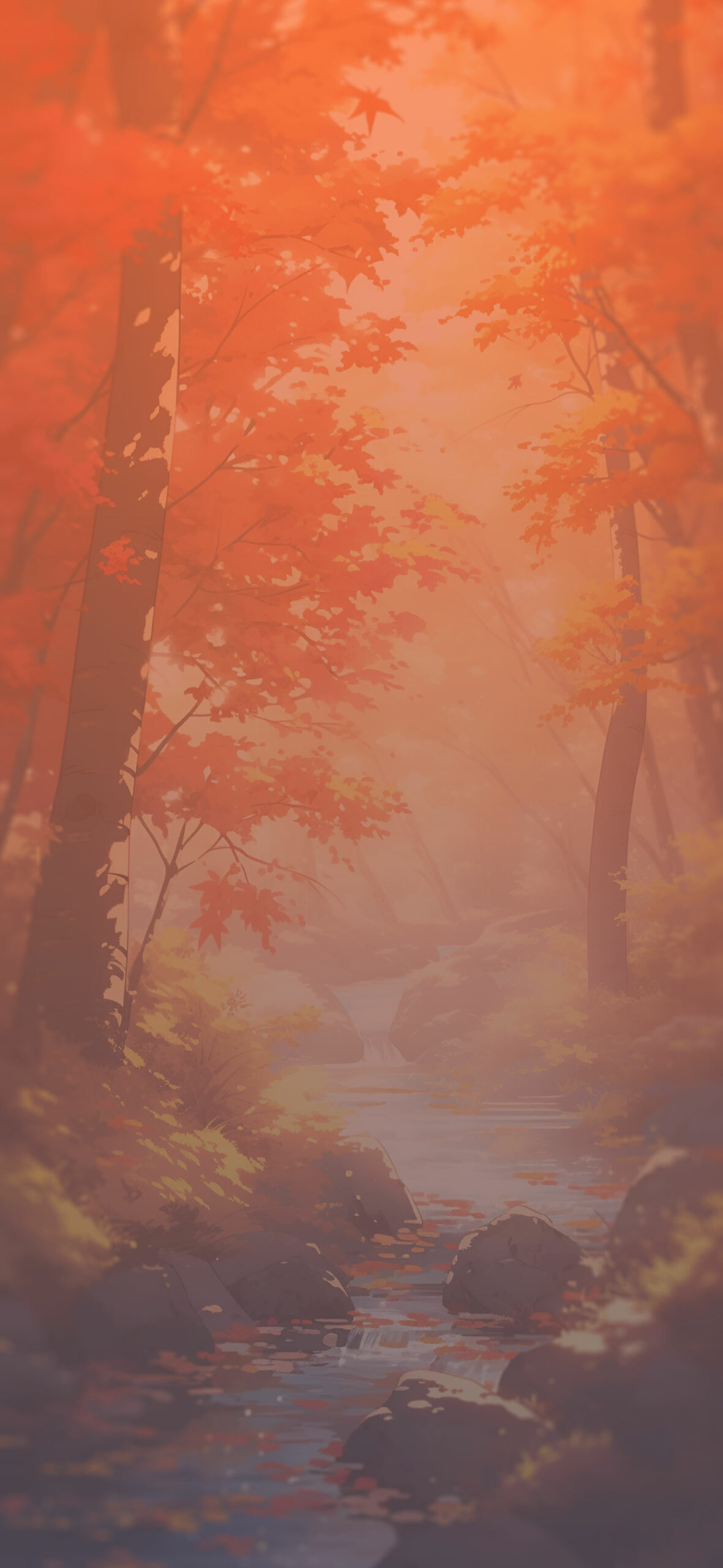 Stream in the autumn forest nature wallpaper Sunny fall forest