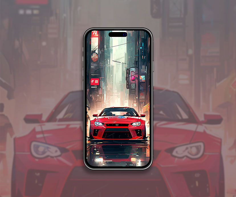 Street racing thrilling red car wallpaper Cool red sports car