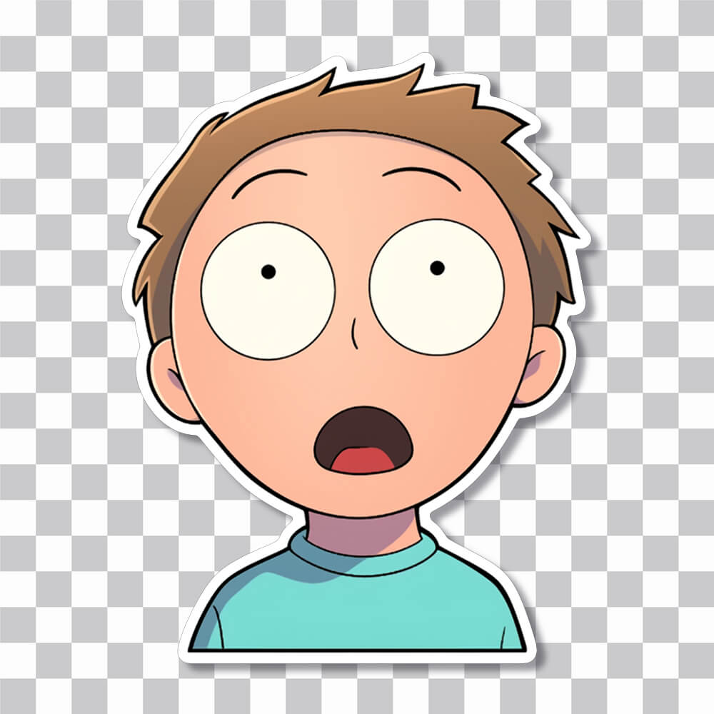 surprised morty smith sticker cover