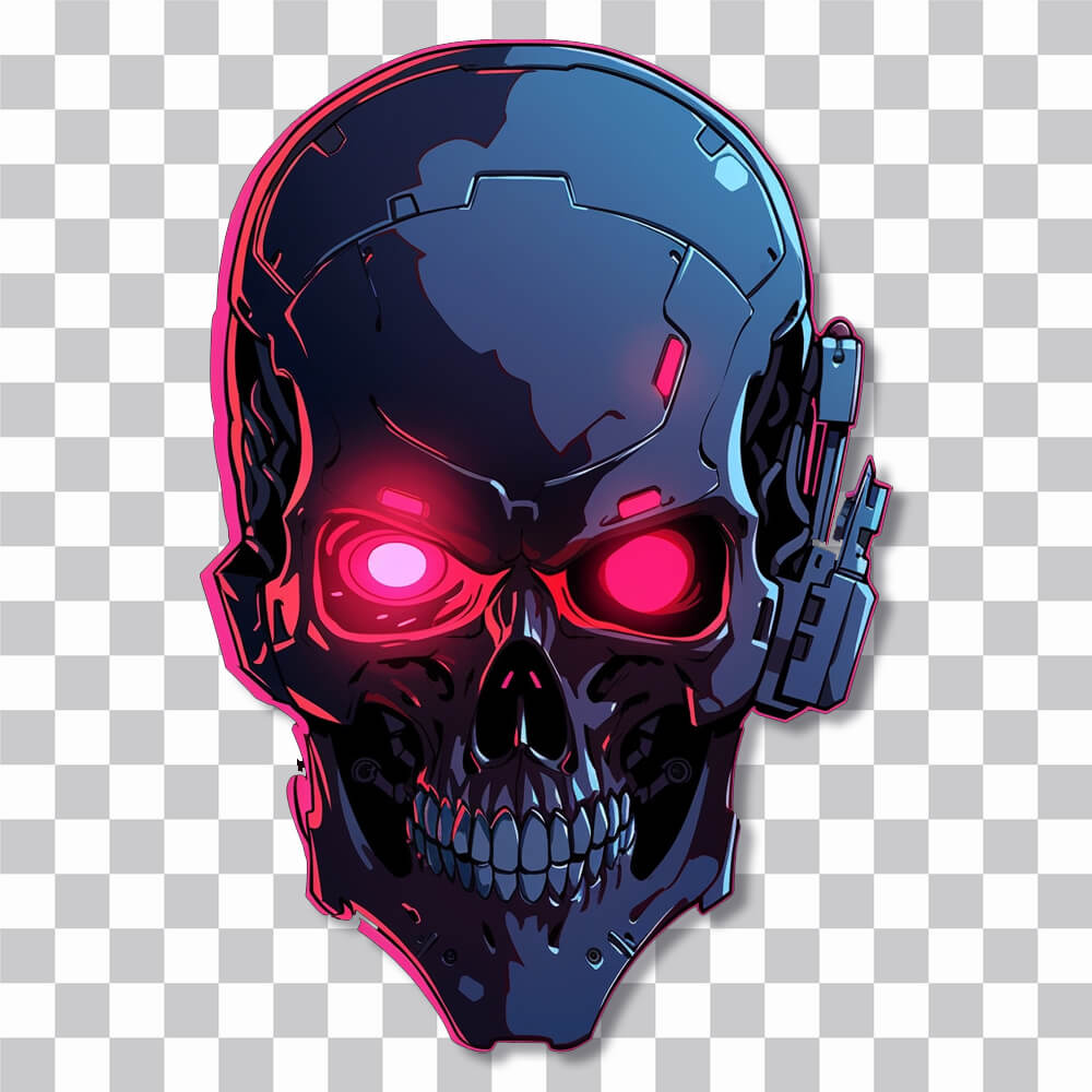 terminator skull head grim sticker cover