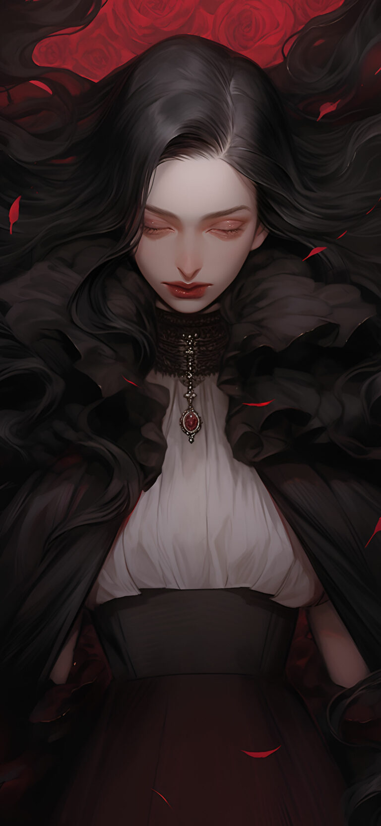 Vampire Girl Sleeping in a Coffin Wallpapers - Halloween Wallpapers