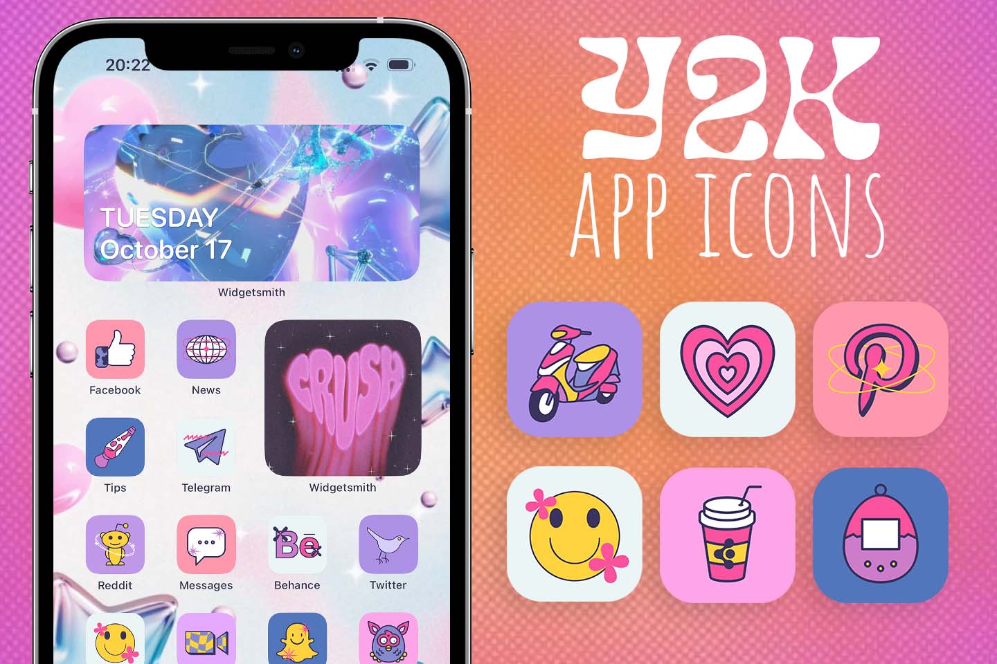 y2k aesthetic app icons pack