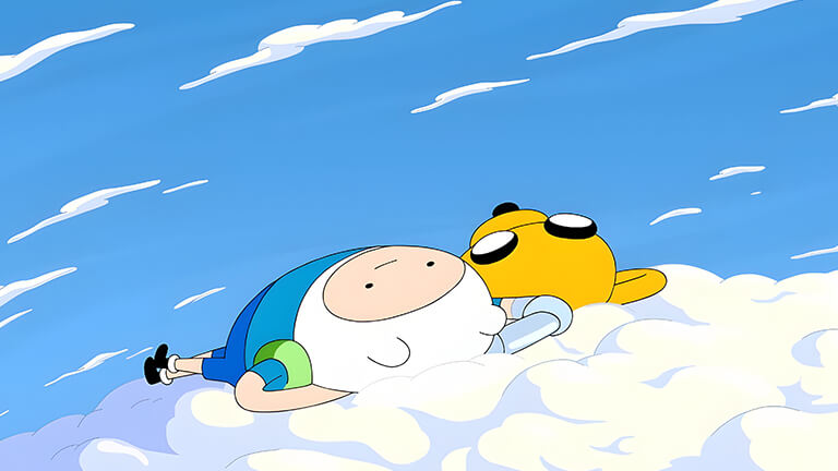 Adventure Time Finn Jake sur la couverture de fond d’écran de bureau nuage