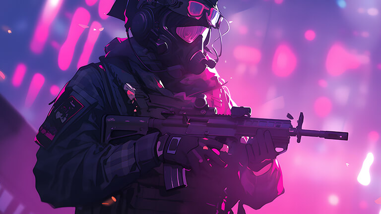 Couverture de fond d’écran violette esthétique Call of Duty