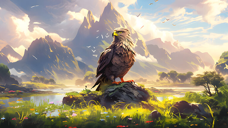 fonds d'écran pc de l'aigle esthétique des montagnes