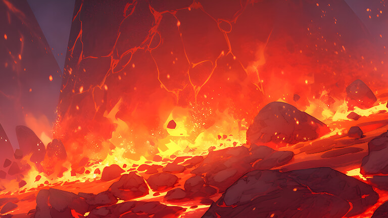 éruption esthétique du volcan fond d'écran 4K couverture
