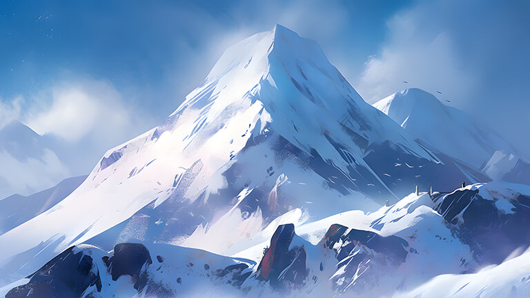 aesthetic snowy mountain desktop wallpaper cover
