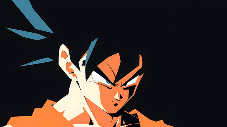 Angry Goku Couverture de fond d’écran minimaliste noir