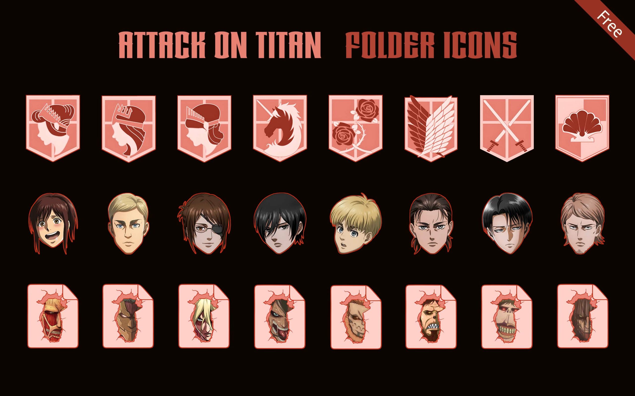 attack on titan folder icons 1