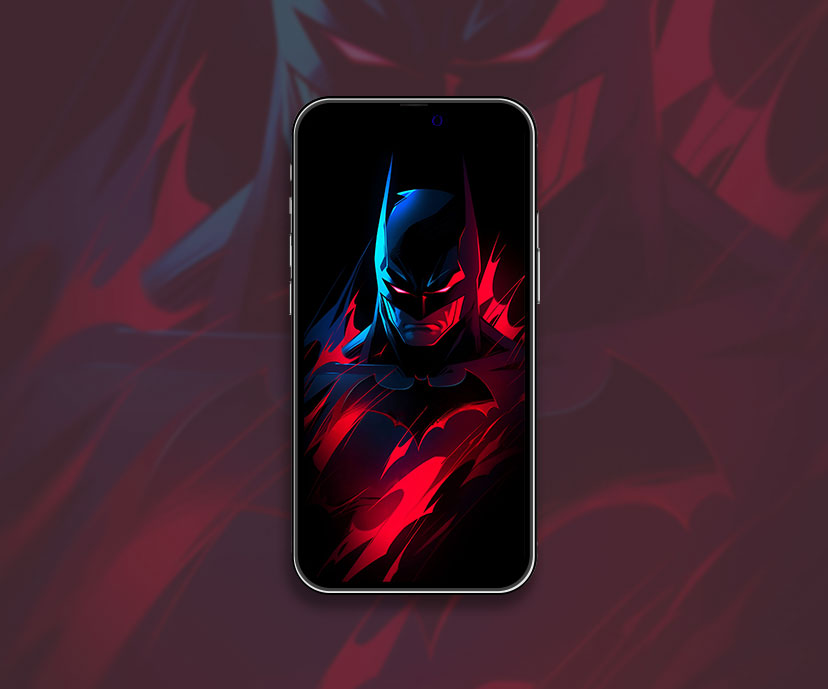 Badass batman avec des yeux rouges fond d’écran DC art fond d’écran iphone