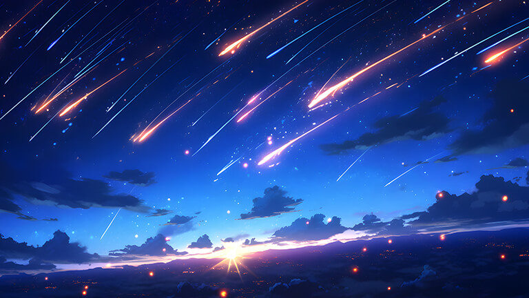 belles comètes dans le ciel fond d'écran pc couverture