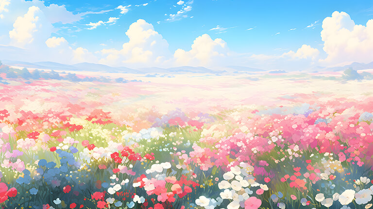 beautiful flower field desktop wallpaper cover