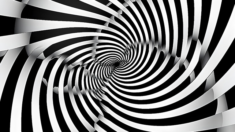 Negro Líneas Blancas Ilusión Óptica Cubierta De Escritorio