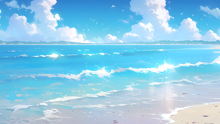 blue sea beach summer desktop wallpaper cover
