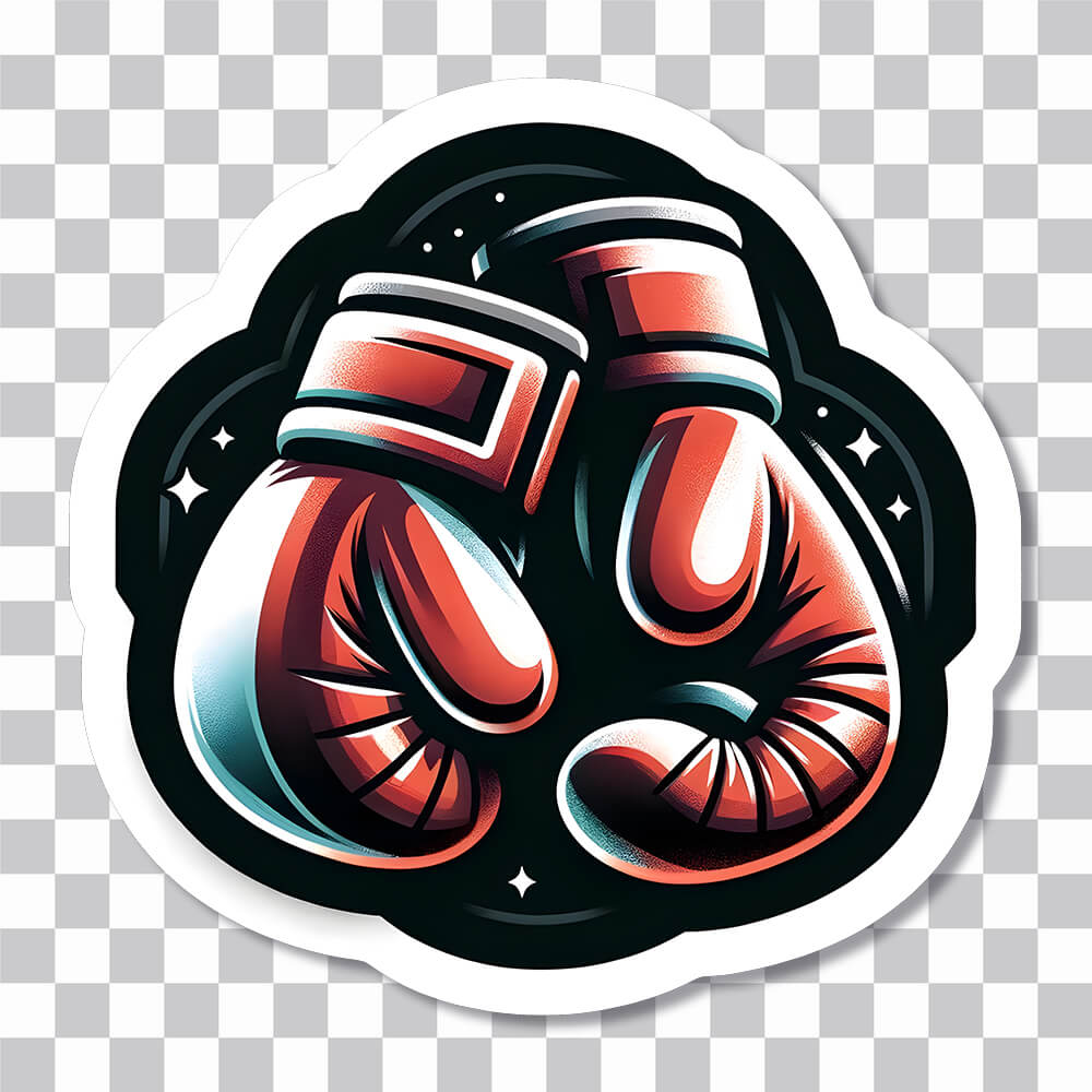 boxing gloves art sticker cover