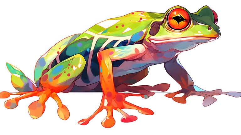 colored frog white desktop wallpaper cover