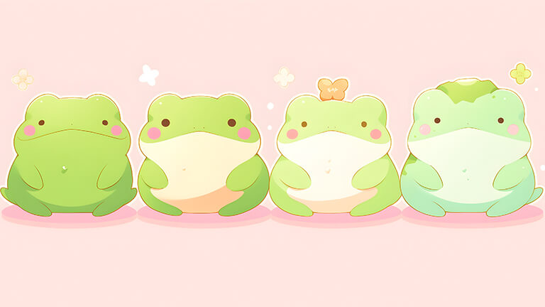 cute frogs light pink desktop wallpaper cover