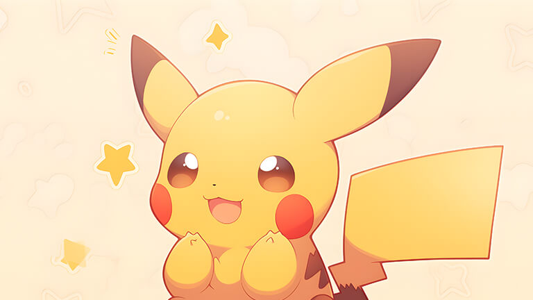cute pokemon pikachu beige desktop wallpaper cover