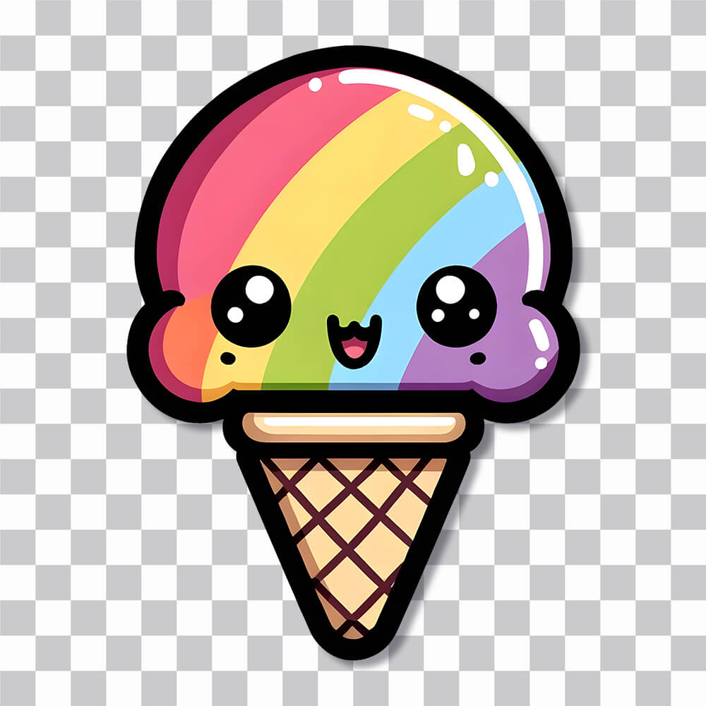 cute rainbow ice pop sticker cover