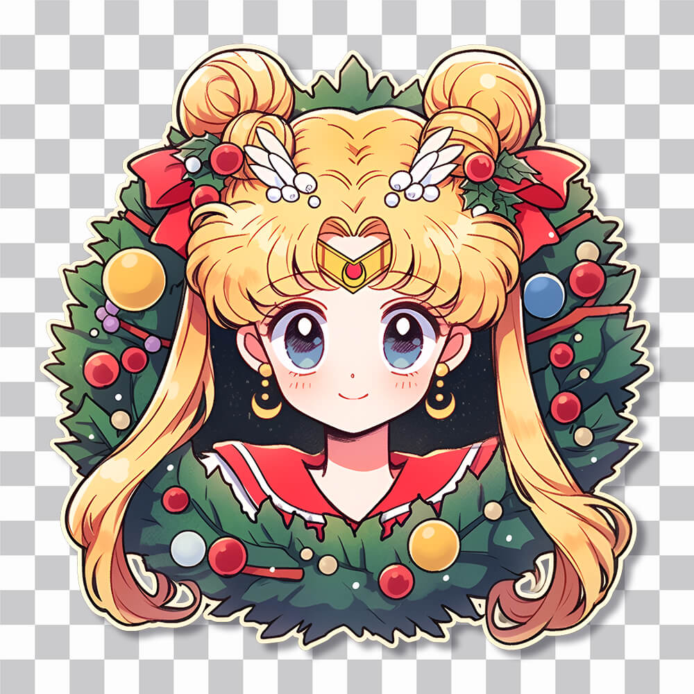Couverture d’autocollant de Noël mignon Sailor Moon