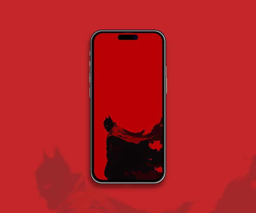 Silhouette sombre de batman sur fond rouge fond d’écran DC aesth