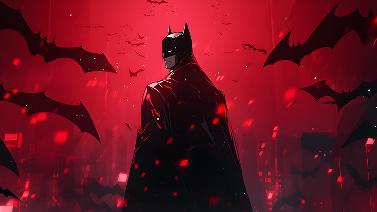dc comics batman bats dark red desktop wallpaper cover