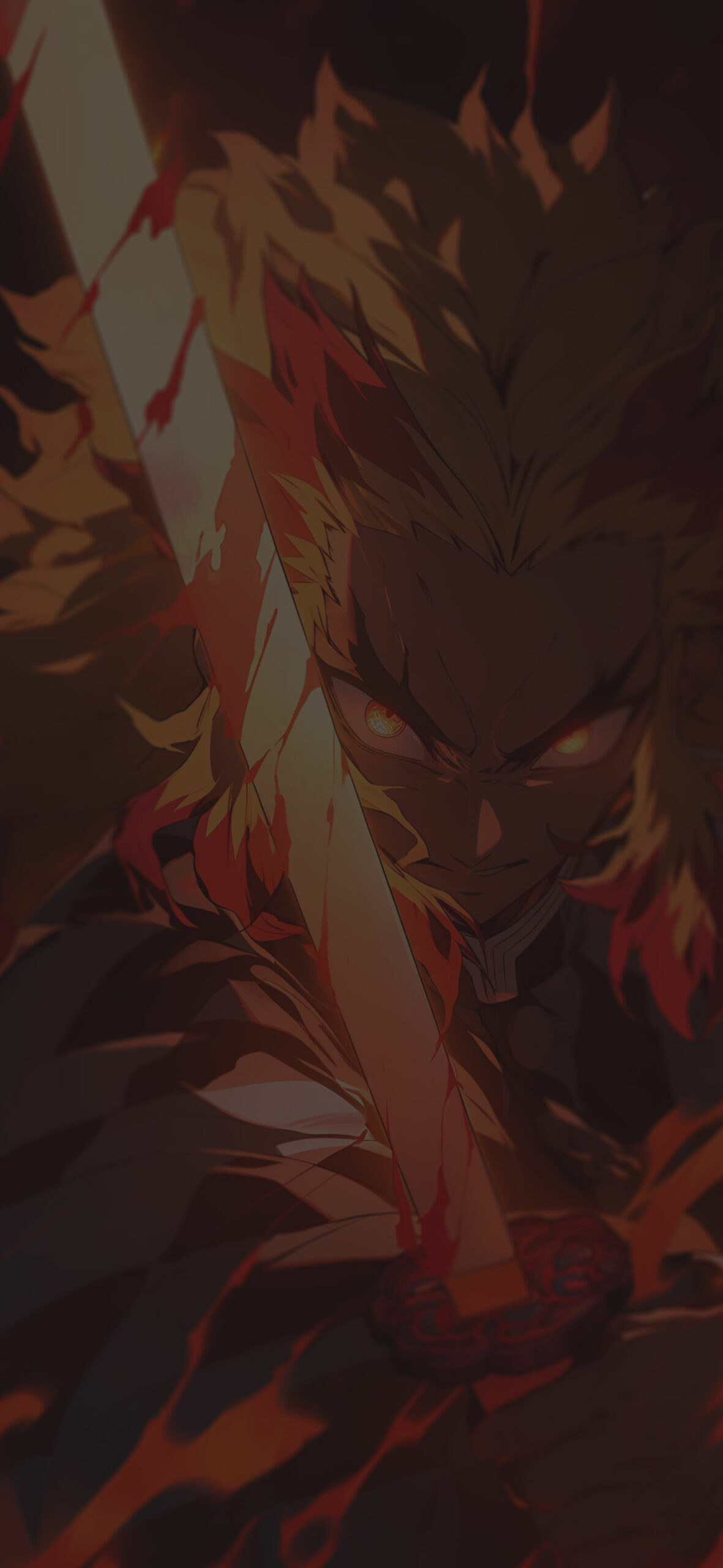 Demon slayer fierce kyōjurō rengoku wallpaper Epic anime art