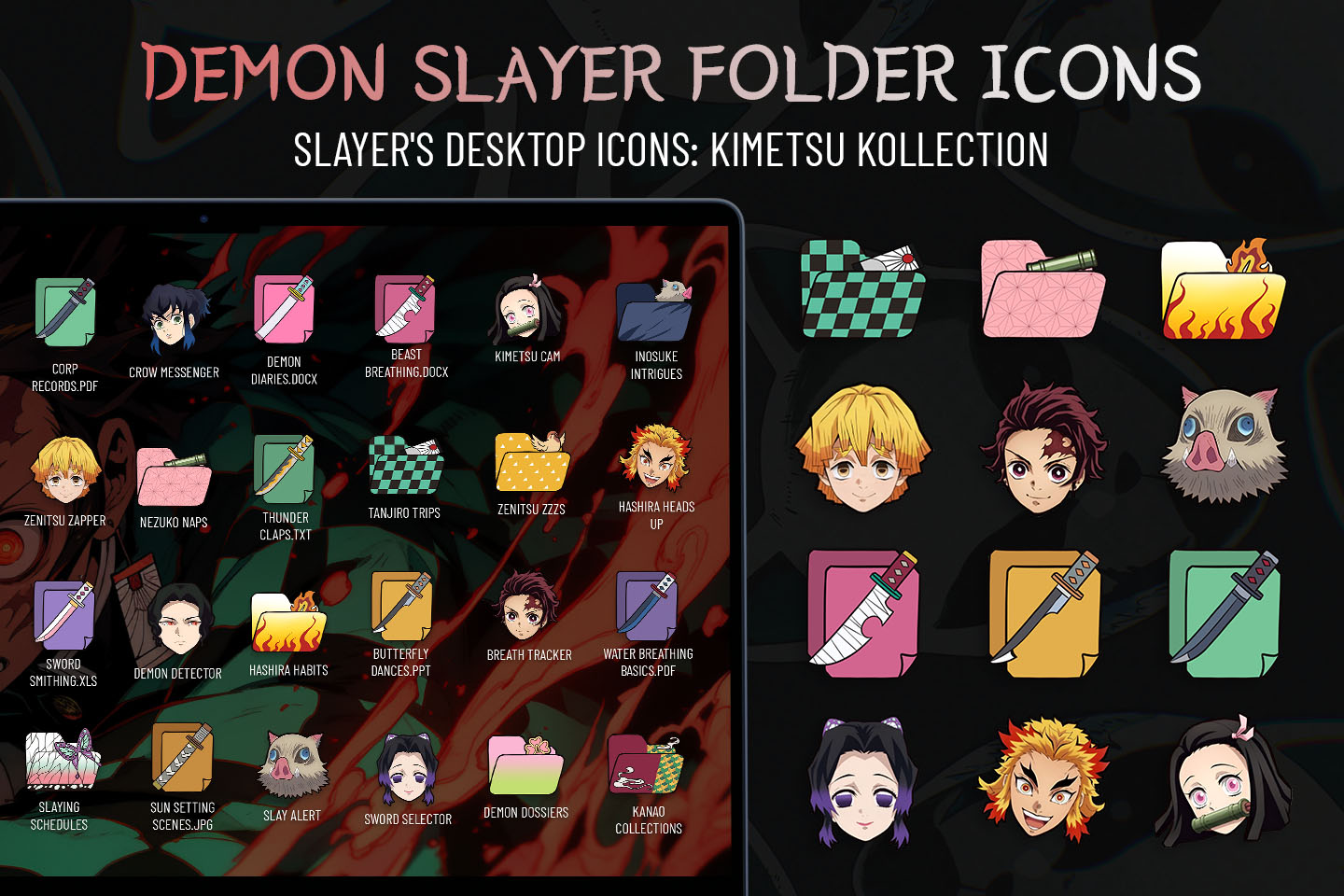 Paquete de iconos de carpetas de Demon Slayer