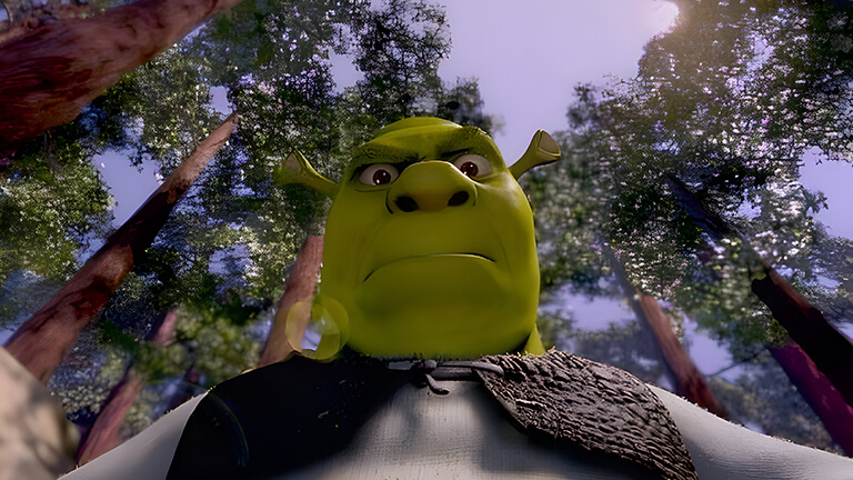 Drôle Shrek dans la forêt Couverture de fond d’écran
