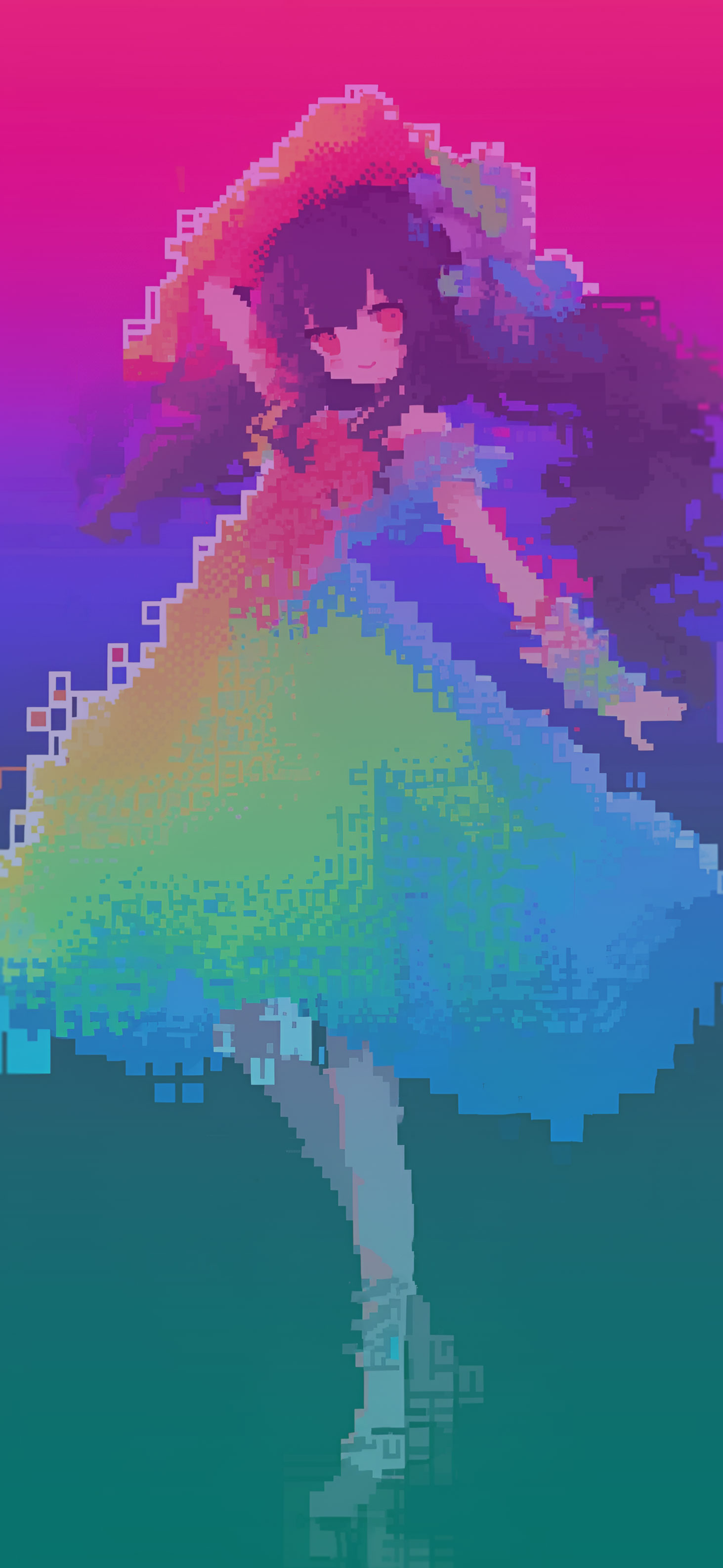 Pixel art wallpaper of a winter scene on Craiyon