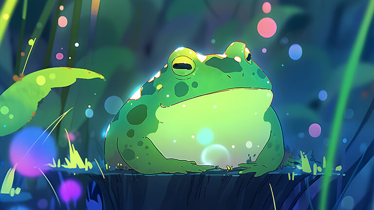 green fat frog desktop wallpaper cover