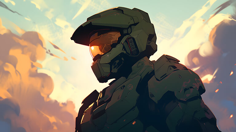halo master chief clouds desktop wallpaper cover