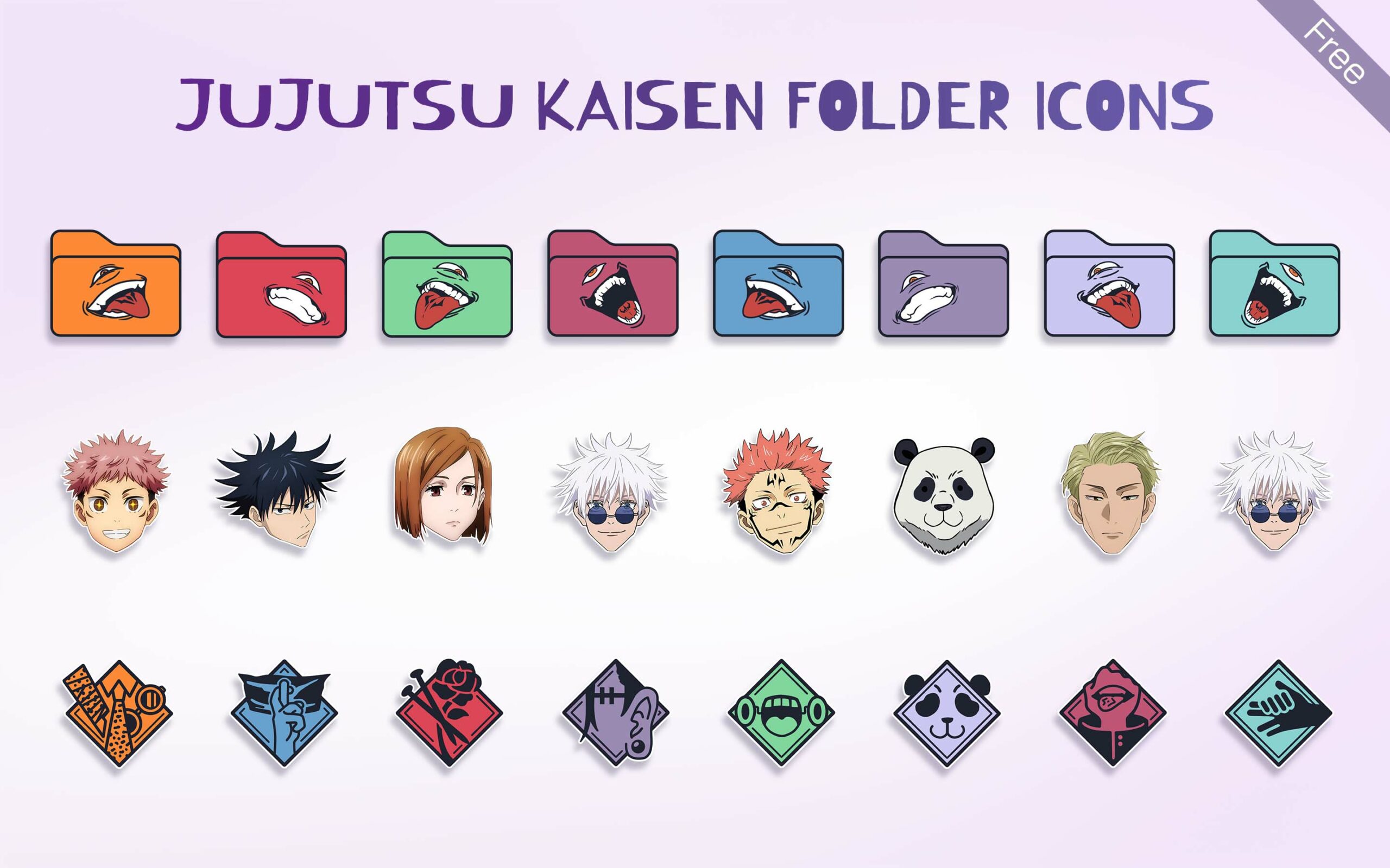 👁 Jujutsu Kaisen Folder Icons - Free Anime Windows & Mac Icons