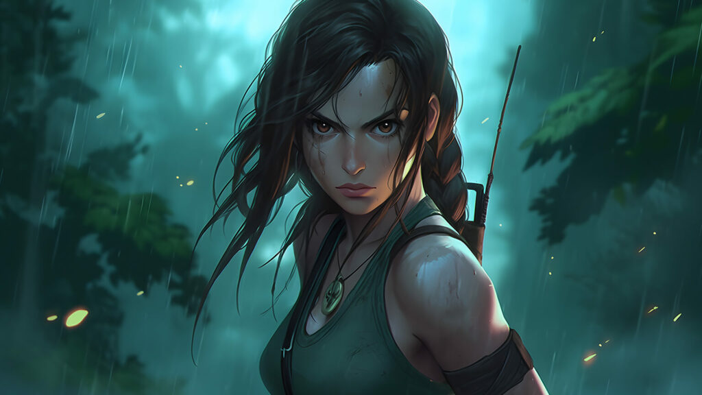 Lara Croft Dark Green Desktop Wallpaper - Lara Croft Wallpaper 4K