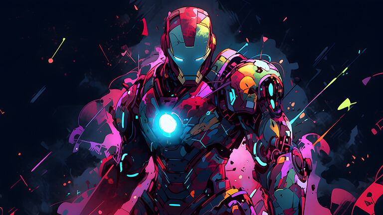 Marvel Iron Man Couverture de fond d’écran colorée
