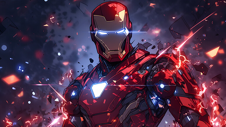 marvel iron man in destroyed suit desktop wallpaper cover