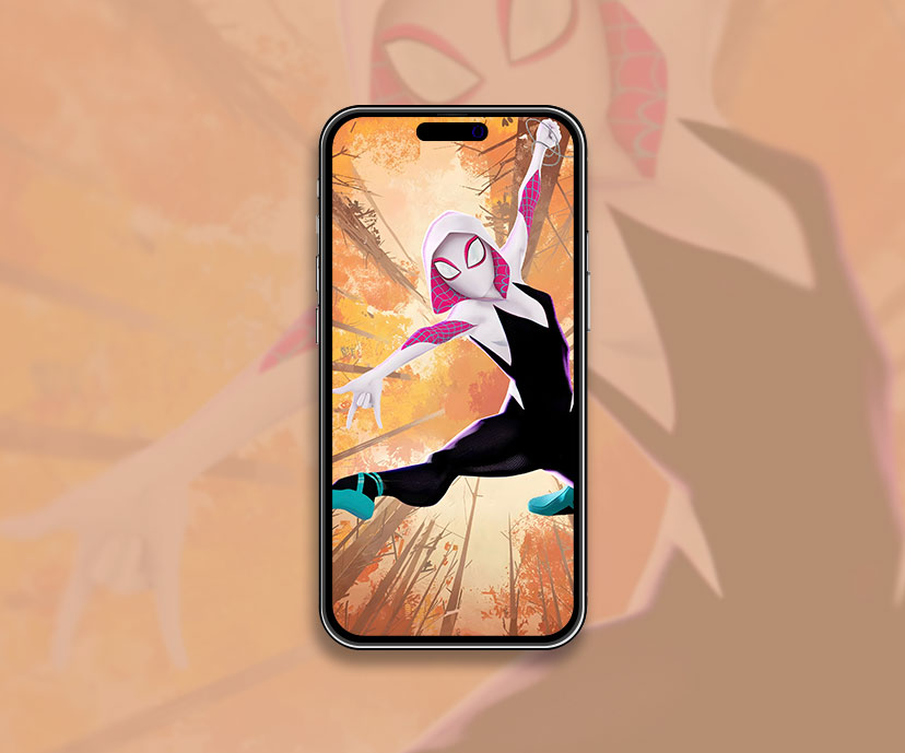Marvel araignée gwen kaléidoscope fond d’écran super-héros art wallpa