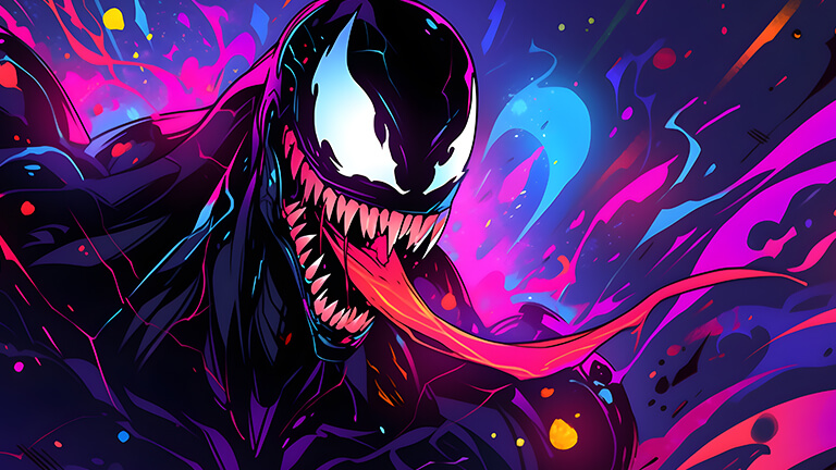 Marvel Venom colorida cubierta de fondo de escritorio