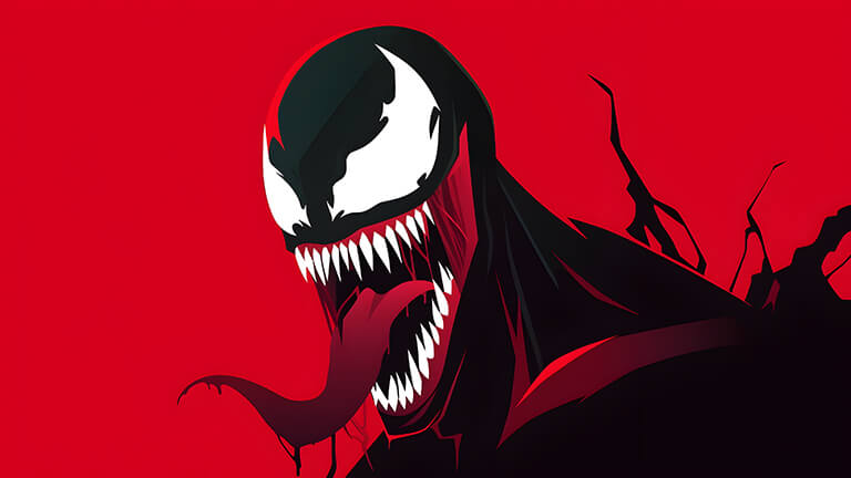 marvel venom red minimalist desktop wallpaper cover