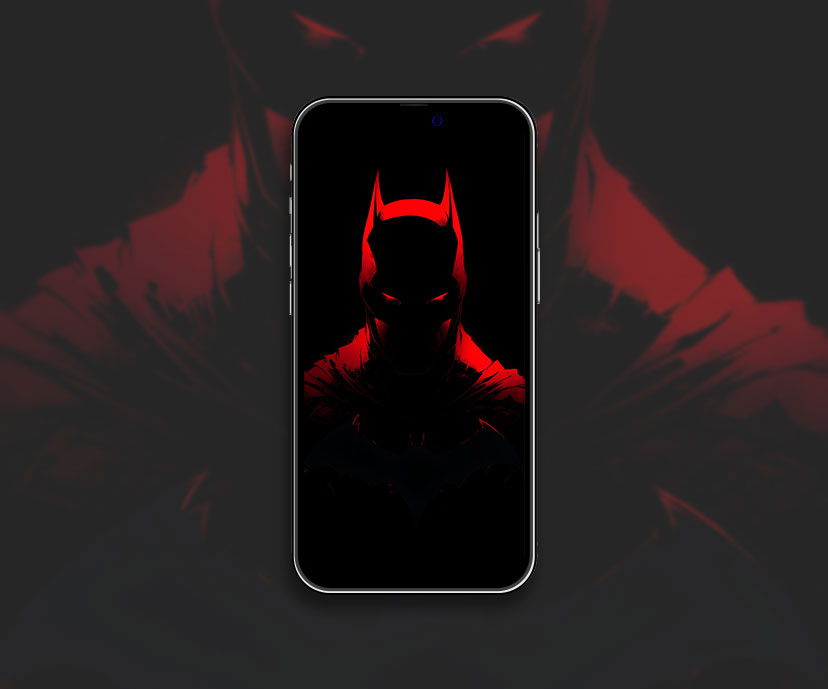 Menacing batman on black background wallpaper DC aesthetic art